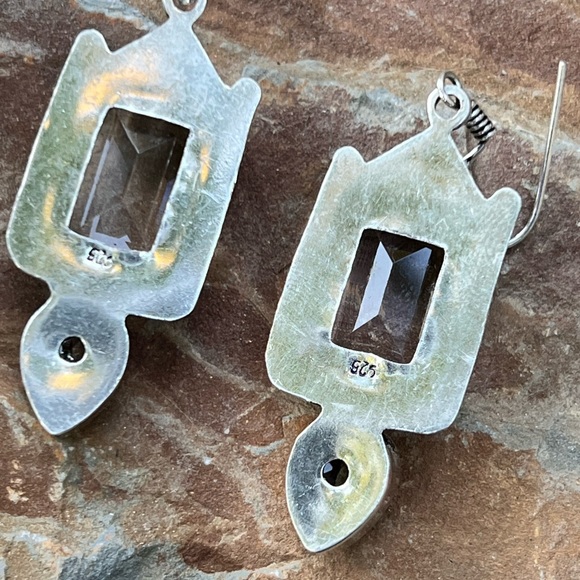 White topaz earrings - Picture 5 of 6